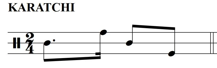 Notación del ritmo Karatchi