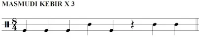 Notación del ritmo Masmudi kebir x3