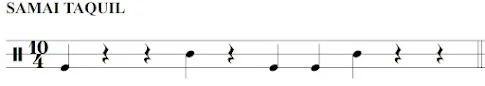 Notación del ritmo Samai Taquil
