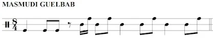 Notación del ritmo Masmudi Guelbab