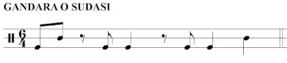 Notación del ritmo Gandara o Sudasi