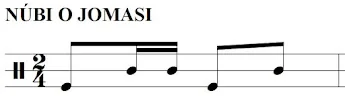 Notación del ritmo Núbi o Jomasi