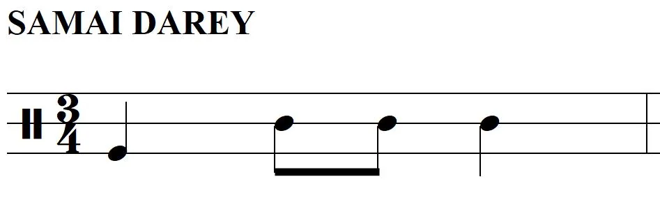 Notación del ritmo Samai Darey