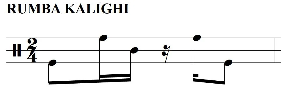 Notación del ritmo Rumba Kalighi