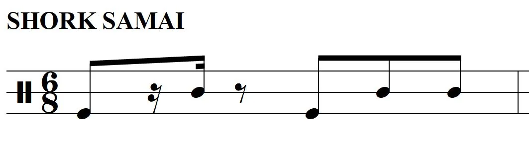 Notación del ritmo Shork Samai
