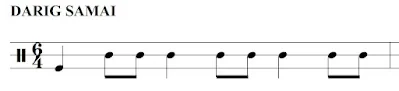 Notación del ritmo Darig samai o Kantara