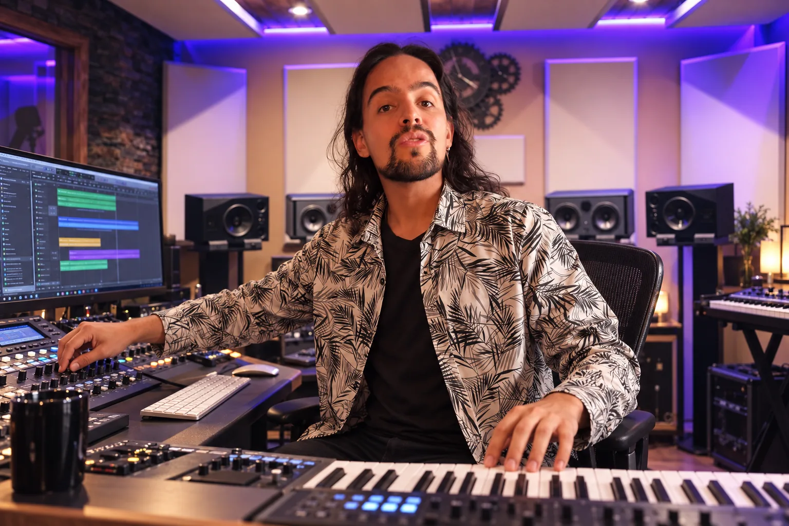 Músico creando en estudio